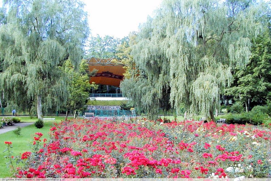 Poczyn Zdrj - Park Zdrojowy, w oddali Amfiteatr Miejski