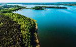 Lubiatów - panorama jeziora Sawskiego z wiey widokowej Joanna